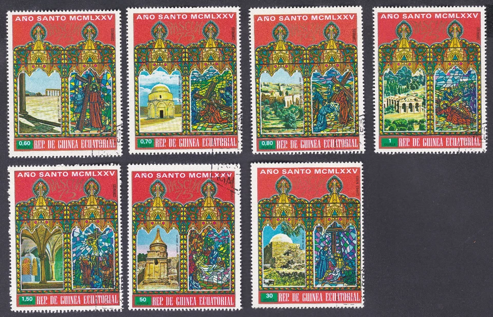 Guinea Ecuatorial 1975 Usado Juego Completo Michel 527/533 Scott 75-18/24 Pascua 75 Foto 1 de 1