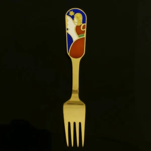 Danish Gilded Christmas Fork, 1989 - A. Michelsen - Picture 1 of 1
