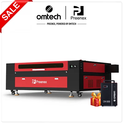 OMTECH&PREENEX 150W 35x50 CO2 Laser Cutting Engraving Engraver Cutter with 5000 Water Chiller