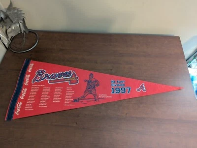 Atlanta Braves NL East Division 1997 Roster Pennant Greg Maddux Coca Cola - Image 1 of 4