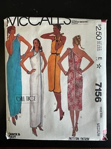 New Vintage McCall's 7156 Sewing Pattern Swim Cover Wrap Dress Med. 14-16 - Picture 1 of 3