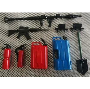 Simulated Decor Tool Shovel RPG Rifle Oil Drum 1:10 For RC Crawler TRX4 SCX10 - Picture 1 of 2
