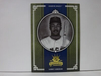 2005 Diamond Kings B/W Los Angeles Angels Baseball Card #1 Garret Anderson - Image 1 of 2
