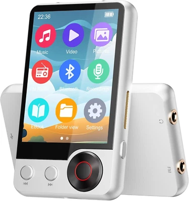 Lettore MP3 Da 128 GB Con Bluetooth 5.3, Lettore Musicale Con Due Prese per Cuff - Immagine 1 di 4
