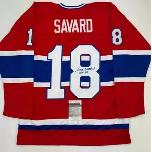 Camiseta roja firmada autografiada por Serge Savard Montreal Canadiens HOF 86 - CERTIFICADO DE AUTENTICIDAD JSA - Imagen 1 de 3