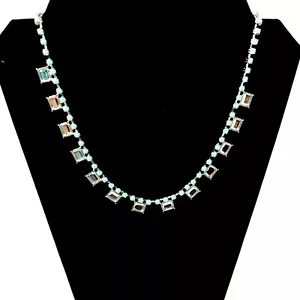 Collar Colgante Lia Sophia Tono Plata Azul Teal Cuentas Cristales Transparentes Damisela - Imagen 1 de 3