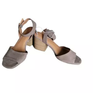 Universal Thread Women's Megan Microsuede Quarter Strap Heeled Pump Sandals 9.5 - Picture 1 of 7