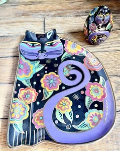 Franklin Mint Royal Doulton Fantasy Laurel Burch 1995 Cat Plate Egg Figurine Lot - Picture 1 of 3