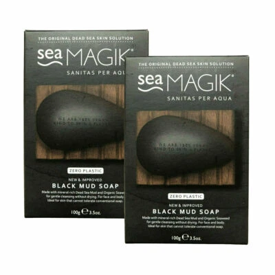 DEAD SEA SPA MAGIK SCHWARZE SCHLAMMSEIFE 2x100g - IDEAL FÜR PROBLEM / EMPFINDLICHE HAUT2