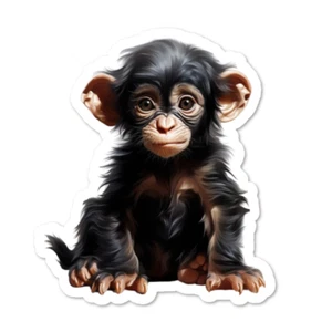 Baby Monkey Vinyl Sticker, Wildlife, Water Resistant, Laptop, Water Bottle - Picture 1 of 1
