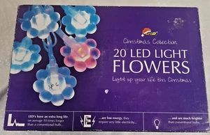 Christmas Collection 20 Outdoor RED & Blue Led Light Flowers Boxed - Picture 1 of 6
