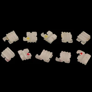 Soporte de cerámica de ortodoncia dental Roth MBT022 345 ganchos transparentes blancos - Imagen 1 de 33