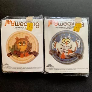 Vintage Jiffy Weben Owlbert um Mitternacht und Owlberta um Mittag Eule Bastelsets - Bild 1 von 6