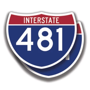 NEW YORK INTERSTATE 481 STICKER 2 Decals Road Sign Bogo Highway Car Bumper - Picture 1 of 1