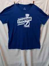 Tampa Bay Lightning 2021 Stanley Cup Championship Roster Shirt Blue Size XL