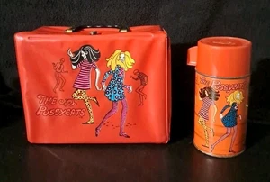 VINTAGE 60'S THE PUSSYCATS VINYL LUNCHBOX /THERMOS ALADDIN INDUSTRIES - Imagen 1 de 17