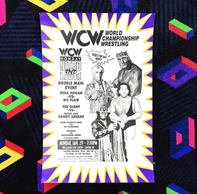 Póster de evento original de lucha libre WCW 29/01/1996 Canton OH Monday estilo Nitro Hogan Foto 1 de 4