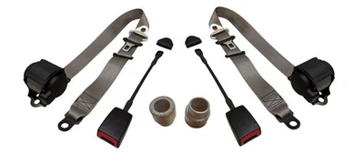 3 Point Gray Seat Belts Pair for Porsche 911 912 914 356 - Image 1 of 4