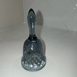 Fenton Blue Glass Vintage Handpainted Floral Bell, Signed 4.5” High &2.25” Wide - Picture 1 of 5