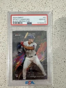 2024 Topps Finest Wyatt Langford Common Black Refractor #97 RC /20 PSA 10 - Picture 1 of 3