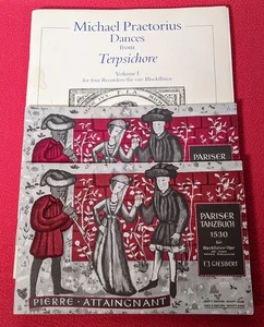 Praetorius Attaingnant Recorder Consort Dance Music Books - Renaissance Medieval - Picture 1 of 18