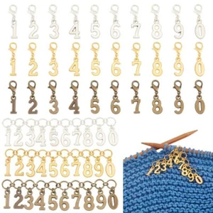 33Pcs 3 Colors Number Stitch Marker Charms, Number 0-9 Charm Knitting Row Cou... - Picture 1 of 6