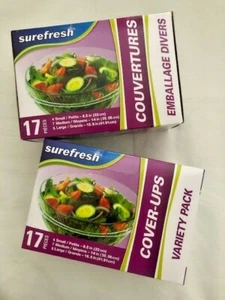 Elastic Food Storage Cover-Ups Elastic Stretch To Fit Variety Pack 2 pk Set - Picture 1 of 6