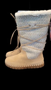 MUK LUKS Womens Flexi New York Boots Size 8 Sand Water Resistant Warm NEW - Picture 1 of 5