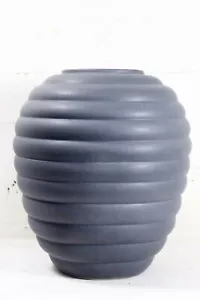 St Clement Vintage French Studio Pottery Beehive Stepped Vase Grey Mid Century - Picture 1 of 7