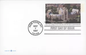 US #UX280 1997, Postal card, 20c City College of New York FDC - Picture 1 of 1