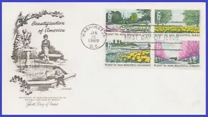 USA4 #1365-68 U/A ARTMASTER FDC BL4 Beautification of America - Picture 1 of 1