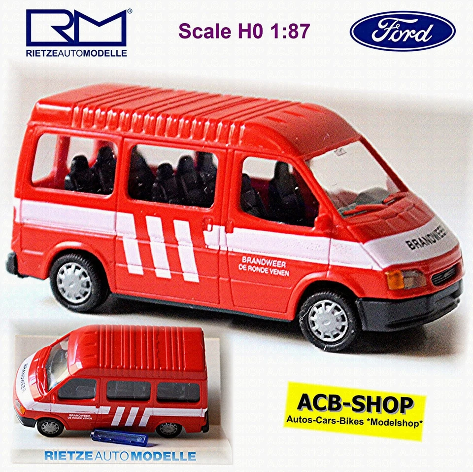 Ford Transit Bus HD Bomberos De Ronde Venen NL 1:87 Rietze 50716 - Imagen 1 de 4