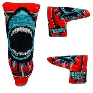 New Rare Sugar Skull Golf Discovery Shark Week 2024 Blade Putter Headcover SSG - Picture 1 of 4