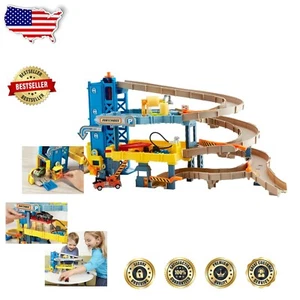 Deluxe 4-Level Garage Playset with Working Elevator & Spiral Ramp for Kids - Picture 1 of 9