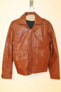 CHAQUETA DE VUELO/PILOTO DE CUERO MARRÓN CANELA VINTAGE WILSONS PARA HOMBRE TALLA 40 - Imagen 1 de 5