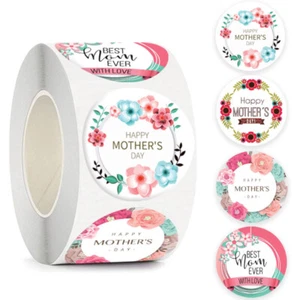 50/100pcs Happy Mother's Day Stickers Large Gift Wrapping Adhesive Labels #11 - Picture 1 of 1