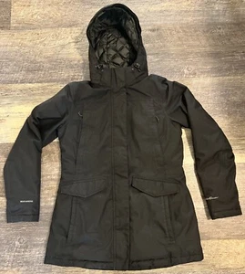 Eddie Bauer WeatherEdge Down Parka Hooded Winter Expedition Coat Black Women's M - Picture 1 of 11