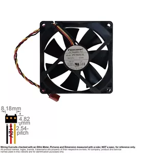 Fan Muffin Cooling DC 12V DC12V 12VDC 92mm 92x92x25 Foxconn PV902512L 1SF 2J - Picture 1 of 3