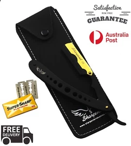 Cuchillo plegable profesional para afeitar cabello de borde recto + 10 hojas - Imagen 1 de 6