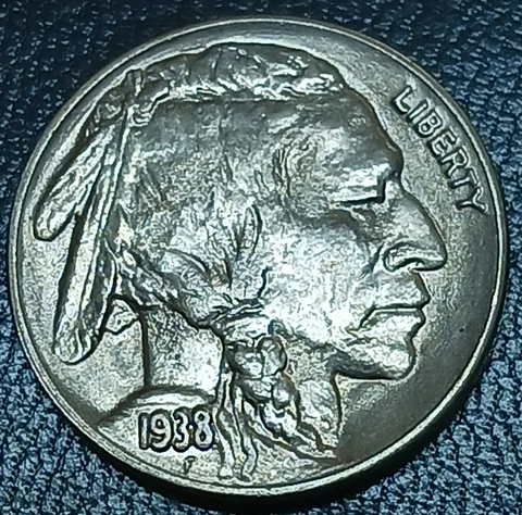 1938-D Denver Mint Buffalo 5 Cents Nickel~(GEM BRILLIANT UNCIRCULATED) GEM BU Cover