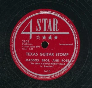 78tk-hillbilly-4 STAR-1618-Maddox Bros. & Rose-(Texas Guitar Stomp/Cowboy Bugle) - Picture 1 of 2