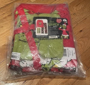 Prestigez Dr. Seuss Grinch Christmas Matching Pajamas Sleep Set Large Mens - Picture 1 of 5