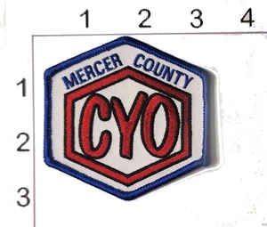 Mercer County CYO Patch Embroidered Vintage Red White Blue Uniform Upcycle - Picture 1 of 1