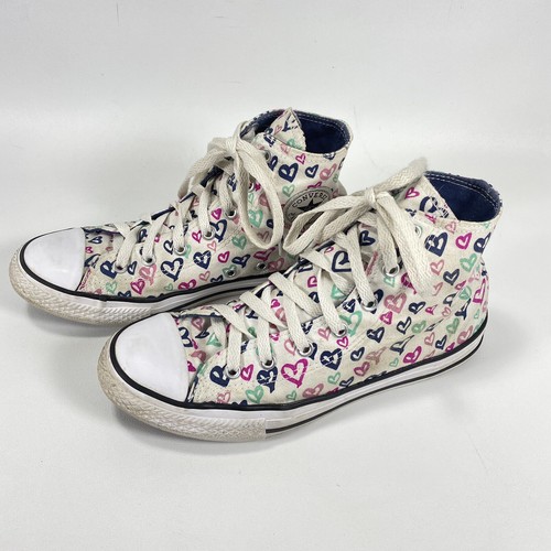 Scarpe da tennis alte Chuck Taylor Converse All Star Hearts giovani taglia 5