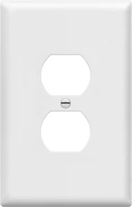 Duplex Outlet Wall Plate, Jumbo Outlet Covers, Gloss Finish, Oversized, White - Picture 1 of 11