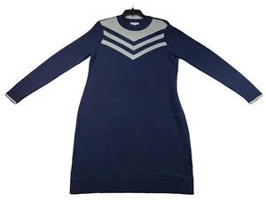 Charter Club Sweater Dress Womens Size Large Navy Blue White Long Sleeve New - Picture 1 of 7