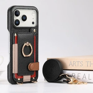 Crossbody Handyhülle für iPhone 12 13 14 15 16 17 mit Lederoptik und Karabiner - Bild 1 von 17