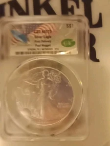 2025 Silver Eagle MS70 First Delivery CAC. Paul Nugget Signed - Picture 1 of 1