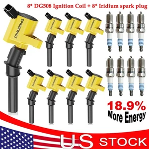 8 Ignition Coil + Spark Plug Set Fit For LincoLn Mountaineer 4.6L V8 2002-2005 - Picture 1 of 14
