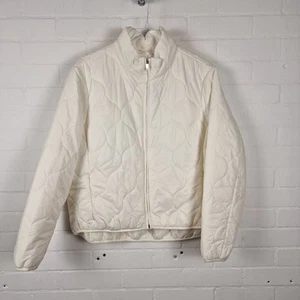 Marks & Spencer Womens Full Zip Jacket Winter White Quilted High Neck Size 18 UK - Picture 1 of 4